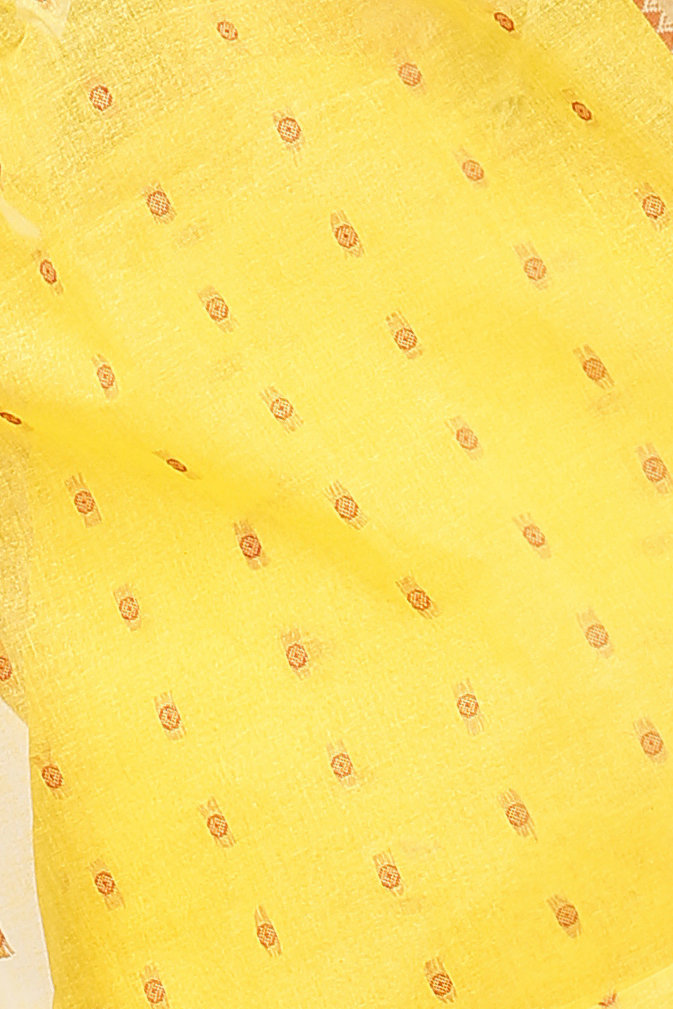 Yellow Pure Cotton Griva Tant Saree (916)